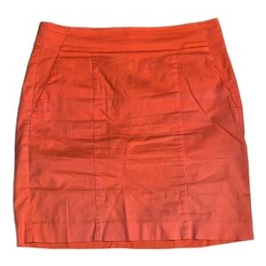 Ann Taylor‎ Madison Women's Cotton Orange Pencil Skirt Size 0